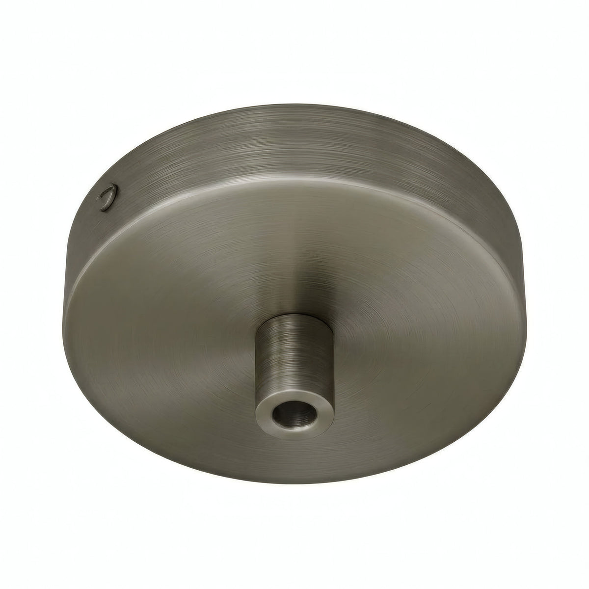 Mini cylindrical metal ceiling rose, Ø 83 mm — 1 central hole / Cylindrical metal / Satin titanium