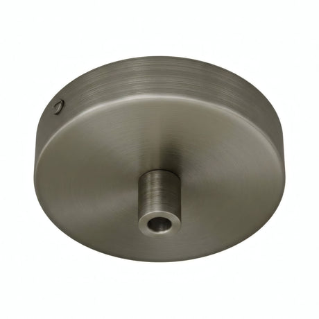Mini cylindrical metal ceiling rose, Ø 83 mm — 1 central hole / Cylindrical metal / Satin titanium
