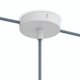 Mini cylindrical metal ceiling rose, Ø 83 mm — 1 central hole and 2 side holes / Conical thermoplastic / Matt white