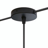 Mini cylindrical metal ceiling rose, Ø 83 mm — 1 central hole and 2 side holes / Conical thermoplastic / Black