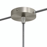 Mini cylindrical metal ceiling rose, Ø 83 mm — 1 central hole and 2 side holes / Conical thermoplastic / Satin titanium