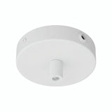Mini cylindrical metal ceiling rose, Ø 83 mm — 1 central hole and 2 side holes / Cylindrical metal / Matt white