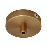 Mini cylindrical metal ceiling rose, Ø 83 mm — 1 central hole and 2 side holes / Cylindrical metal / Satin bronze