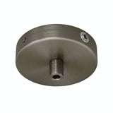 Mini cylindrical metal ceiling rose, Ø 83 mm — 1 central hole and 2 side holes / Cylindrical metal / Satin titanium