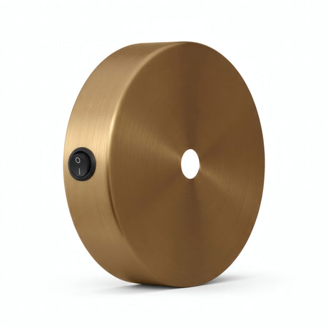 Mini cylindrical metal ceiling rose with a switch, Ø 83 mm — Satin bronze