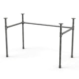 U-frame desk base with high rail, cast iron and steel Ø 27 mm, three-quarter view on white background (top not included)