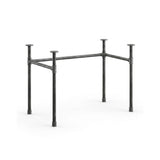 U-frame desk base with high rail, cast iron and steel Ø 27 mm, three-quarter view on white background (top not included)