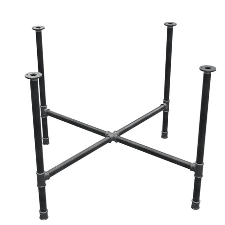 Dining table base, cross legs, cast iron and steel Ø 34 mm, 116 × 116 cm, height 75 cm