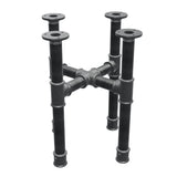 Coffee table base, cross legs, cast iron and steel Ø 34 mm, 36 × 36 cm, height 42 cm