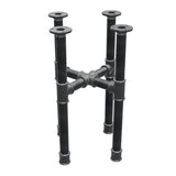 Coffee table base, cross legs, cast iron and steel Ø 34 mm, 36 × 36 cm, height 52 cm