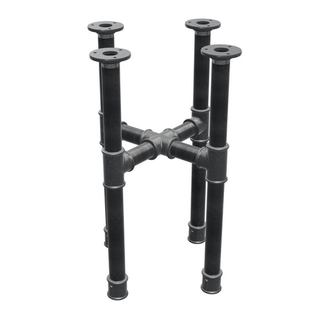 Coffee table base, cross legs, cast iron and steel Ø 34 mm, 36 × 36 cm, height 52 cm