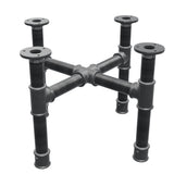 Coffee table base, cross legs, cast iron and steel Ø 34 mm, 46 × 46 cm, height 32 cm
