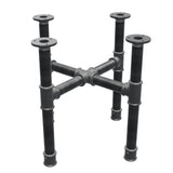 Coffee table base, cross legs, cast iron and steel Ø 34 mm, 46 × 46 cm, height 42 cm