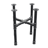 Coffee table base, cross legs, cast iron and steel Ø 34 mm, 46 × 46 cm, height 52 cm