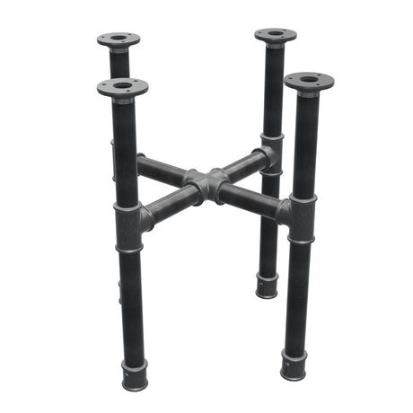 Coffee table base, cross legs, cast iron and steel Ø 34 mm, 46 × 46 cm, height 52 cm