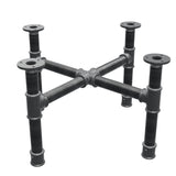 Coffee table base, cross legs, cast iron and steel Ø 34 mm, 56 × 56 cm, height 32 cm