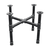 Coffee table base, cross legs, cast iron and steel Ø 34 mm, 56 × 56 cm, height 42 cm