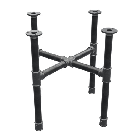 Coffee table base, cross legs, cast iron and steel Ø 34 mm, 56 × 56 cm, height 52 cm
