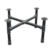 Coffee table base, cross legs, cast iron and steel Ø 34 mm, 66 × 66 cm, height 32 cm
