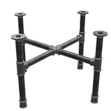 Coffee table base, cross legs, cast iron and steel Ø 34 mm, 66 × 66 cm, height 42 cm
