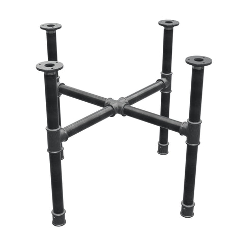 Coffee table base, cross legs, cast iron and steel Ø 34 mm, 66 × 66 cm, height 52 cm