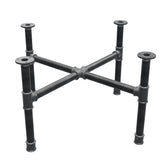 Coffee table base, cross legs, cast iron and steel Ø 34 mm, 76 × 76 cm, height 42 cm