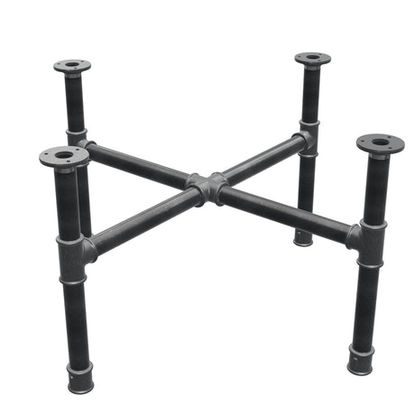 Coffee table base, cross legs, cast iron and steel Ø 34 mm, 76 × 76 cm, height 42 cm