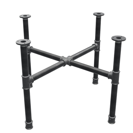 Coffee table base, cross legs, cast iron and steel Ø 34 mm, 76 × 76 cm, height 52 cm