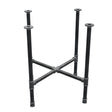 Dining table base, cross legs, cast iron and steel Ø 34 mm, 76 × 76 cm, height 75 cm