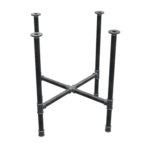 Dining table base, cross legs, cast iron and steel Ø 34 mm, 76 × 76 cm, height 75 cm