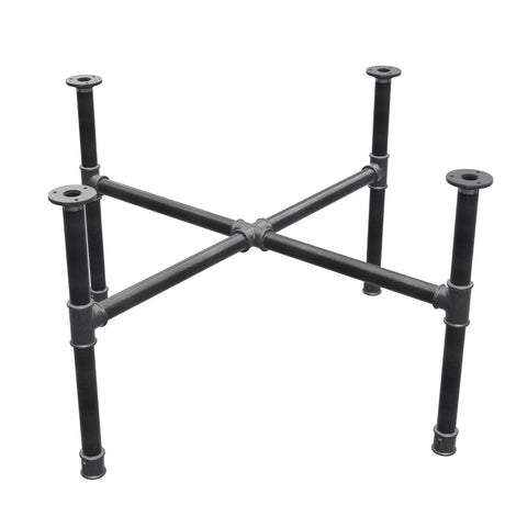 Coffee table base, cross legs, cast iron and steel Ø 34 mm, 96 × 96 cm, height 52 cm