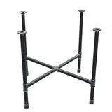 Dining table base, cross legs, cast iron and steel Ø 34 mm, 96 × 96 cm, height 75 cm