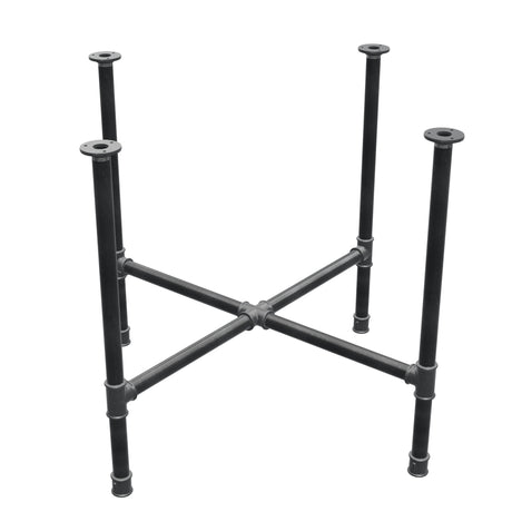 Dining table base, cross legs, cast iron and steel Ø 34 mm, 96 × 96 cm, height 75 cm