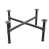 Coffee table base, cross legs, cast iron and steel Ø 42 mm, 101 × 101 cm, height 44 cm