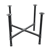 Dining table base, cross legs, cast iron and steel Ø 42 mm, 101 × 101 cm, height 74 cm