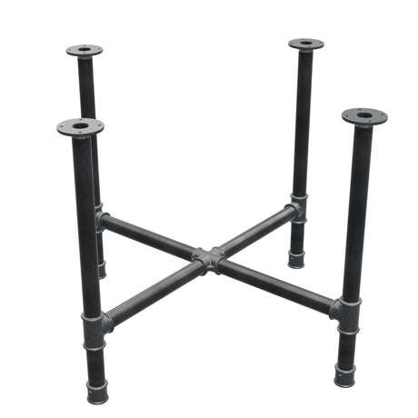 Dining table base, cross legs, cast iron and steel Ø 42 mm, 101 × 101 cm, height 74 cm