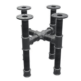 Coffee table base, cross legs, cast iron and steel Ø 42 mm, 41 × 41 cm, height 44 cm
