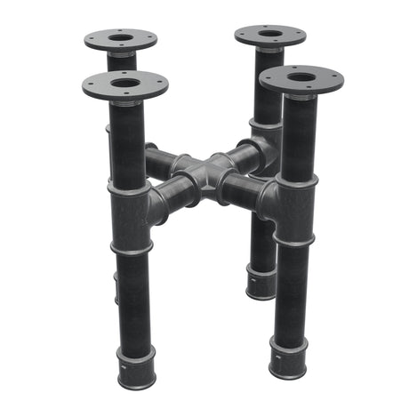 Coffee table base, cross legs, cast iron and steel Ø 42 mm, 41 × 41 cm, height 44 cm