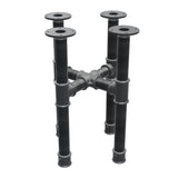 Coffee table base, cross legs, cast iron and steel Ø 42 mm, 41 × 41 cm, height 54 cm