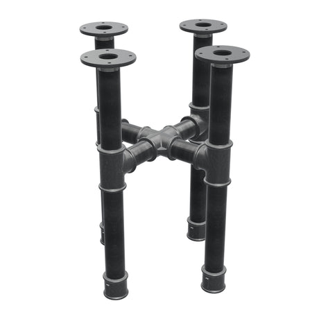 Coffee table base, cross legs, cast iron and steel Ø 42 mm, 41 × 41 cm, height 54 cm