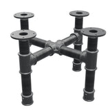 Coffee table base, cross legs, cast iron and steel Ø 42 mm, 51 × 51 cm, height 34 cm