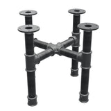 Coffee table base, cross legs, cast iron and steel Ø 42 mm, 51 × 51 cm, height 44 cm