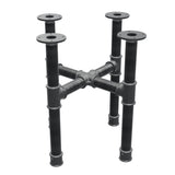 Coffee table base, cross legs, cast iron and steel Ø 42 mm, 51 × 51 cm, height 54 cm