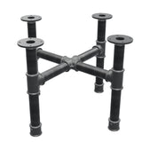 Coffee table base, cross legs, cast iron and steel Ø 42 mm, 61 × 61 cm, height 44 cm
