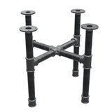 Coffee table base, cross legs, cast iron and steel Ø 42 mm, 61 × 61 cm, height 54 cm