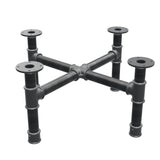 Coffee table base, cross legs, cast iron and steel Ø 42 mm, 71 × 71 cm, height 34 cm