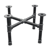 Coffee table base, cross legs, cast iron and steel Ø 42 mm, 71 × 71 cm, height 44 cm