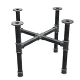 Coffee table base, cross legs, cast iron and steel Ø 42 mm, 71 × 71 cm, height 54 cm