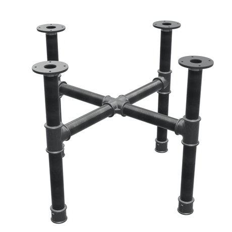 Coffee table base, cross legs, cast iron and steel Ø 42 mm, 71 × 71 cm, height 54 cm