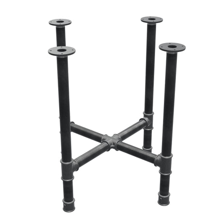 Dining table base, cross legs, cast iron and steel Ø 42 mm, 71 × 71 cm, height 74 cm
